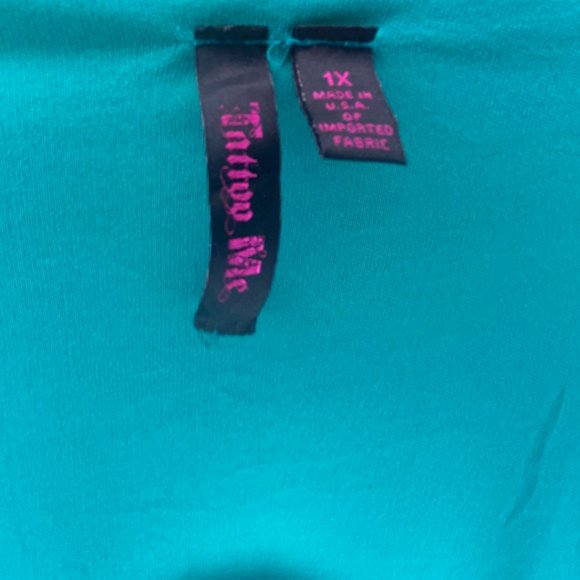 Tattoo Me Turquoise Stretch Peplum Blouse - Picture 4 of 4